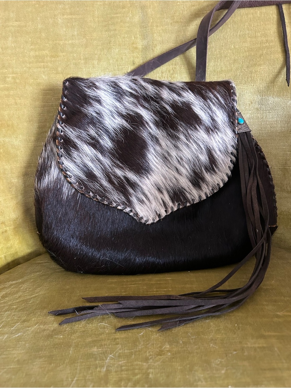 Cowhide Fur Crossbody Bag
